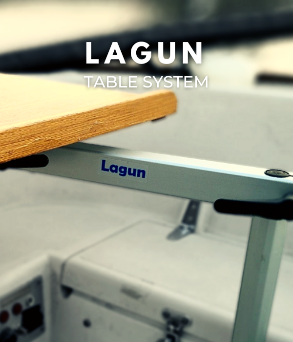 Lagun table system with silver bracket
