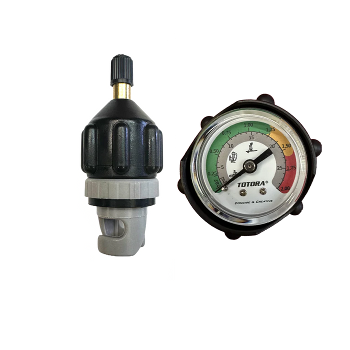 FLATED - Air-Compressor Valve Adaptor With Pressure Gauge