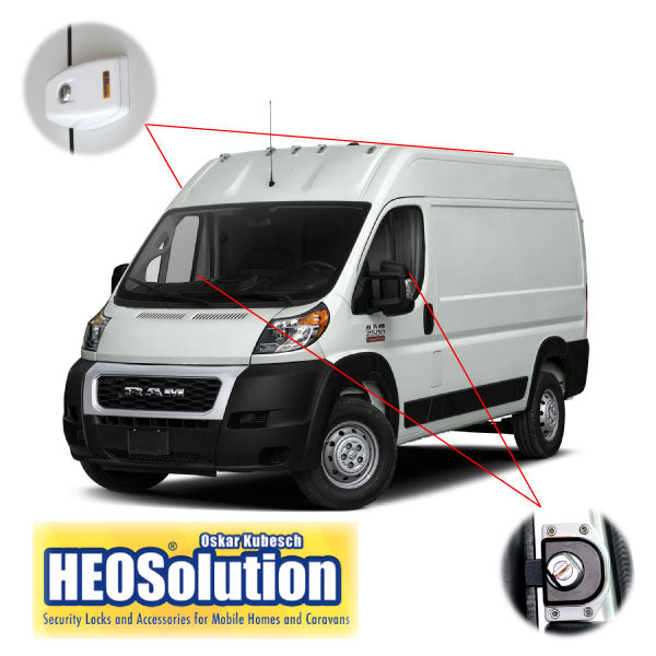 HEO Solution Dodge ProMaster (2014-26) Jeu de serrures complet pour fourgon - Toutes clés identiques