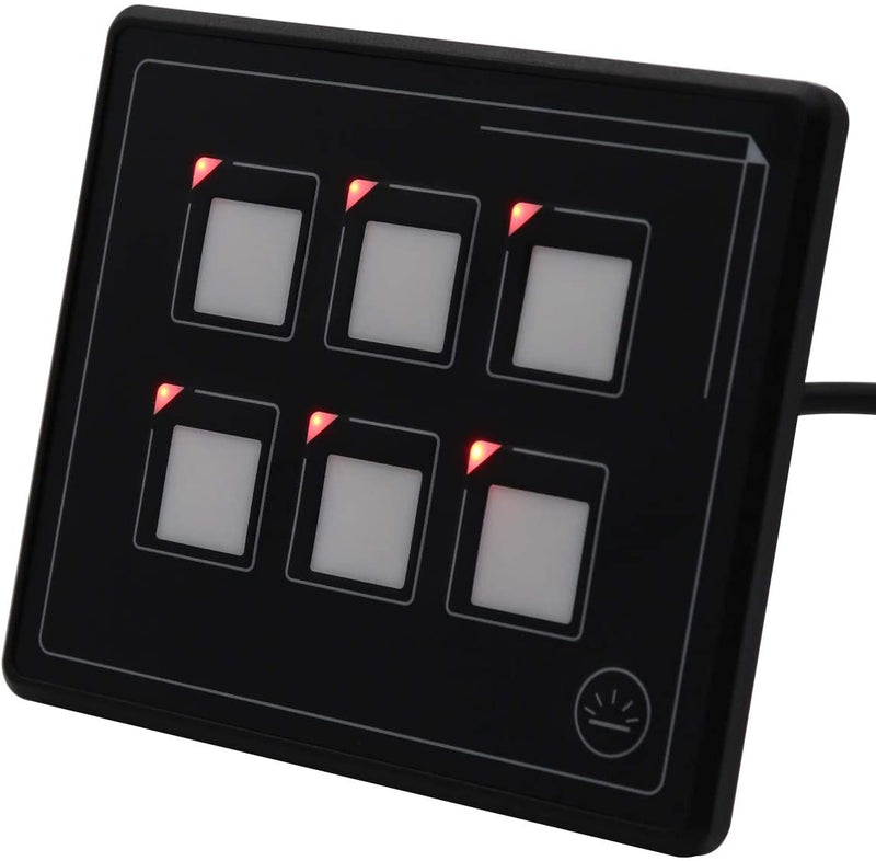 Bluetooth Smart Touch Switch Panel 12V (6 Gang, 35A)