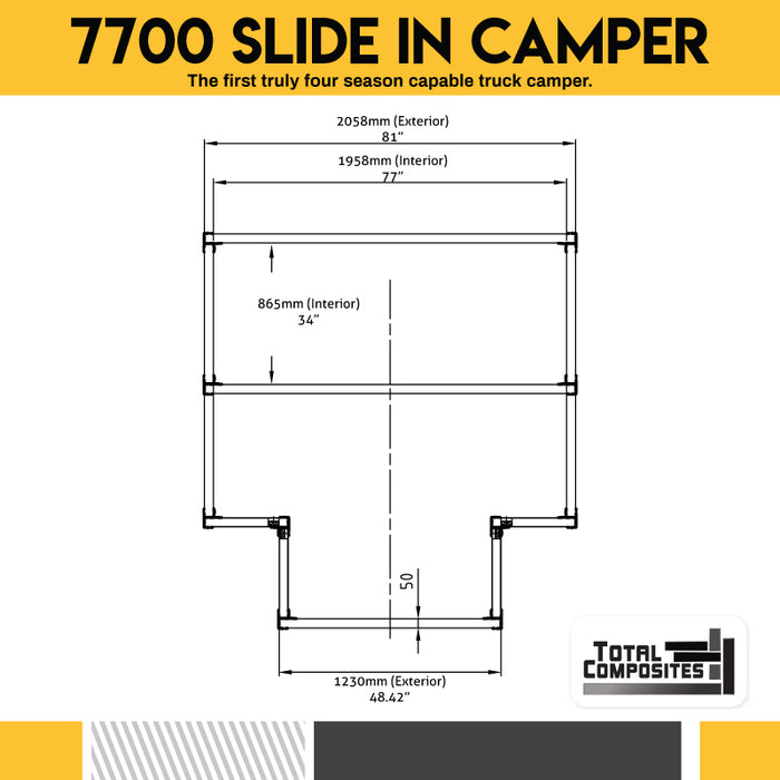 Total Composites - Wolf 6,5' Slide in Camper Shell (Ford Série F / Dodge Ram)