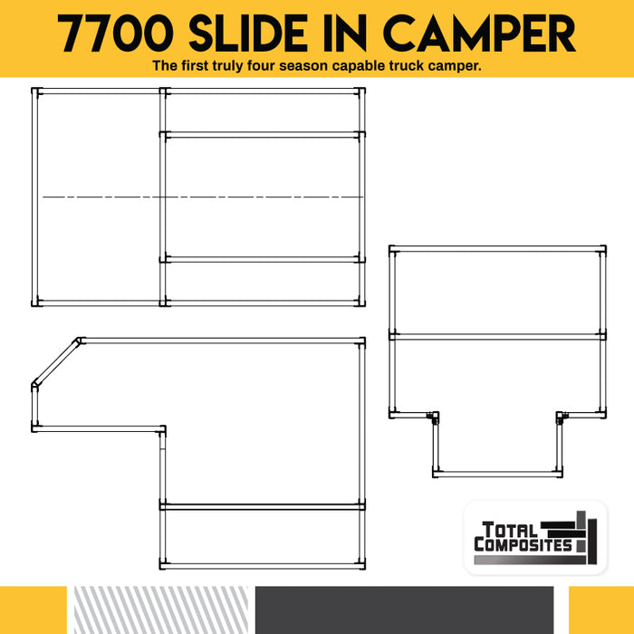 Total Composites - Wolf 6,5' Slide in Camper Shell (Ford Série F / Dodge Ram)