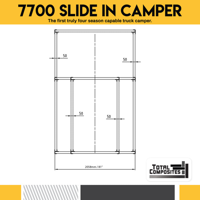 Total Composites - Wolf 6.5' Slide in Camper Shell (Ford F Series / Dodge Ram)