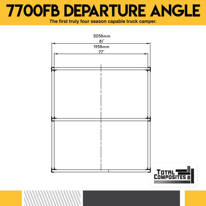 Total Composites - Wolverine 6,5' à plat avec coque de camping-car à angle de départ