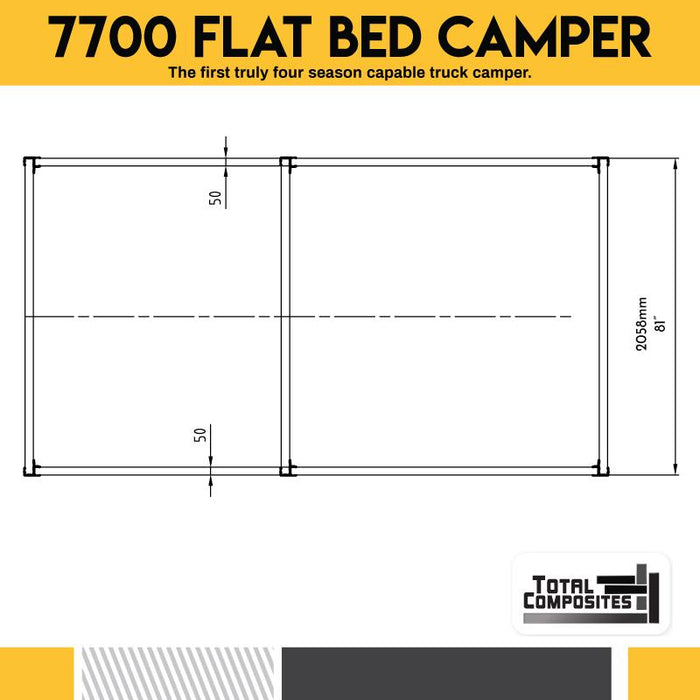 Total Composites - Bobcat 6.5' Flatbed Camper Shell