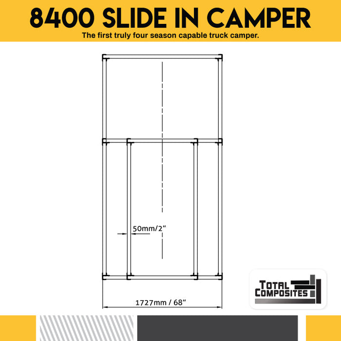 Total Composites - Lynx 7' Slide in Truck Camper Shell (Toyota Tacoma / Jeep Gladiator)