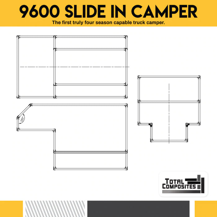 Total Composites - Wolf 8' Slide in Camper Shell (Ford Série F / Dodge Ram)