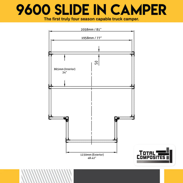 Total Composites - Wolf 8' Slide in Camper Shell (Ford F Series / Dodge Ram)