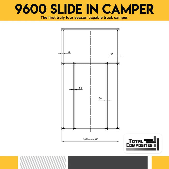 Total Composites - Wolf 8' Slide in Camper Shell (Ford Série F / Dodge Ram)