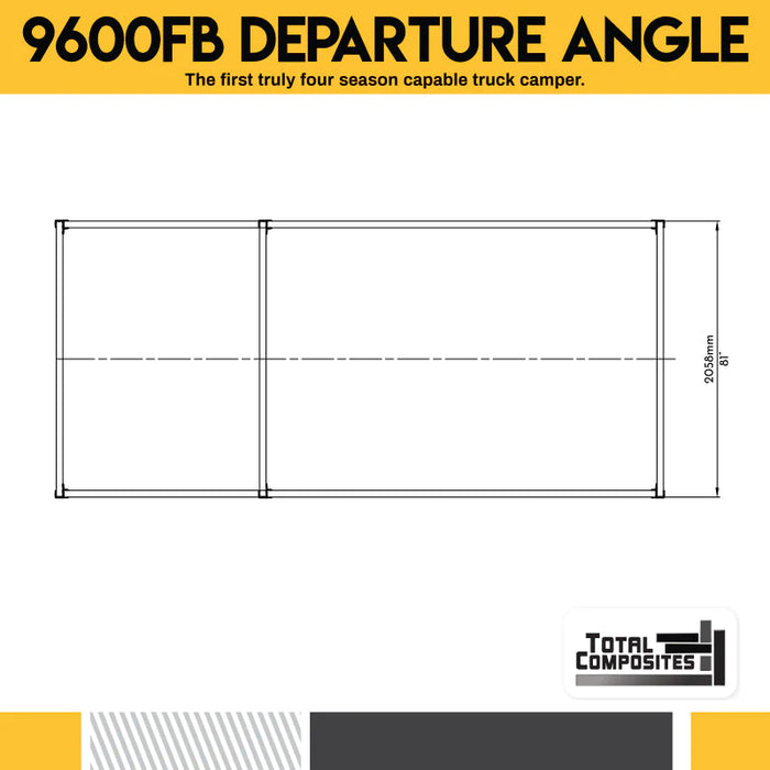 Total Composites - Wolverine 8' Flatbed avec coque de camping-car à angle de départ