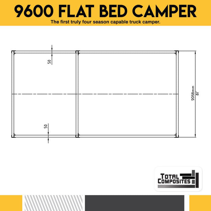 Total Composites - Bobcat 8' Flatbed Camper Shell