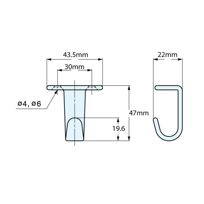 Stainless Steel Undermount Hook