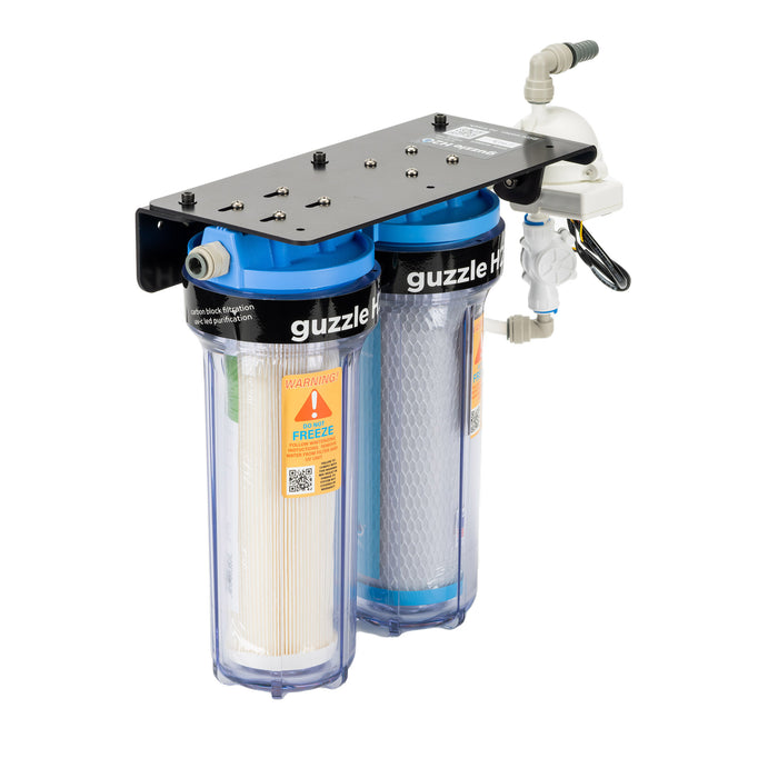 [GUZZLE H2O] STEALTH 2x10 Onboard Carbon + LED UV-C Water Filtration System