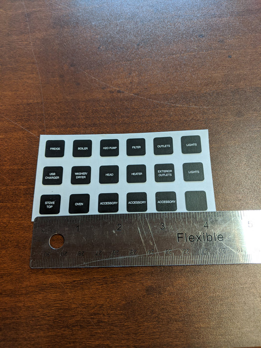 BLACK Electric Panel, Instrument Panel Decal Sticker Labels Sheet Ligh ...