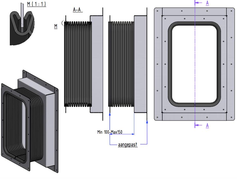 Truck Camper Pass Through Gasket (Large Stretch) - ROLL ENDS