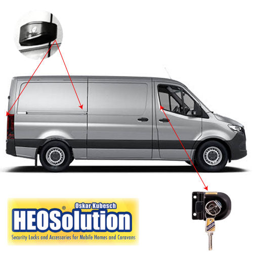 MERCEDES Sprinter 2018-24 FULL VAN Security Locks by HEO Solutions (13856 combo)