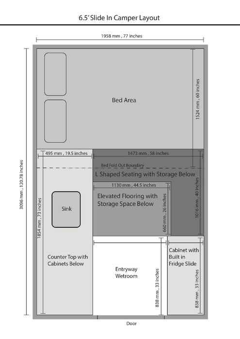 Sample layout slide in camper