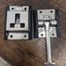 Stainless steel storage latch front view