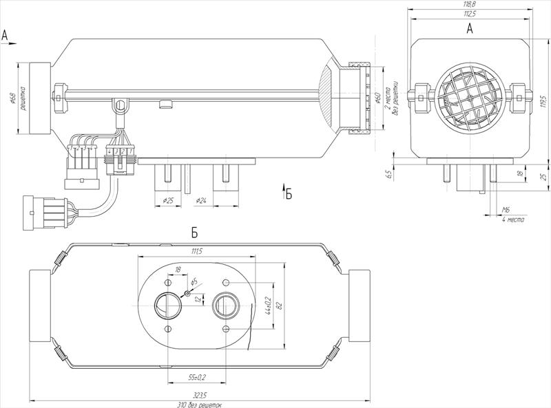 Planar/Autoterm Diesel Air Heater 4D-12 High Altitude with truck install kit